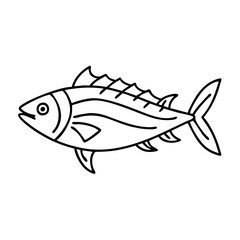 tuna icon, tuna line art - simple line art of tuna, perfect for tuna logos and icons