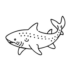 whale shark icon, whale shark line art - simple line art of whale shark, perfect for whale shark logos and icons
