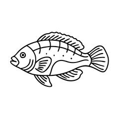 wrasse icon, wrasse line art - simple line art of wrasse, perfect for wrasse logos and icons