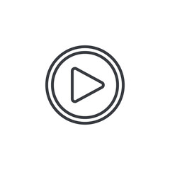 Play button line icon