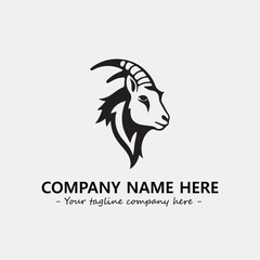 Head of goat illustration black and white for logo company vector image
