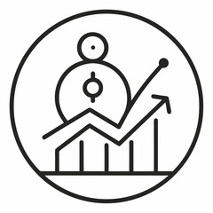 Investment outline icon on white background