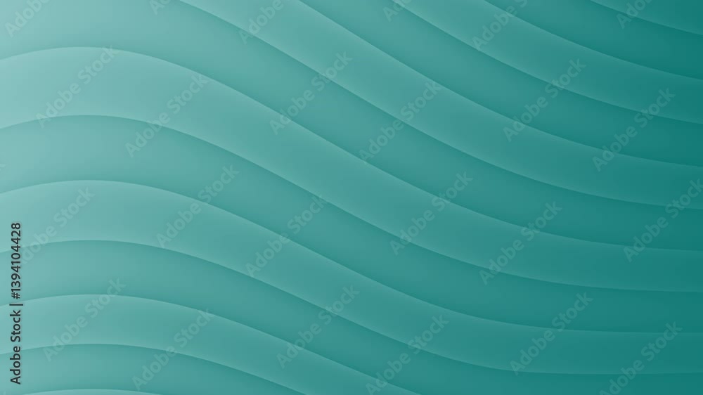 Poster a smooth teal background with gentle, flowing wave patterns creating a calming and modern visual eff