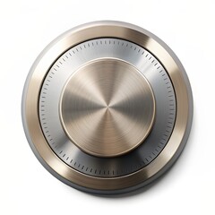 Metallic Knob with Graduated Scale, 3D Rendering, Circular, Shiny, Knob, Scale, Metal