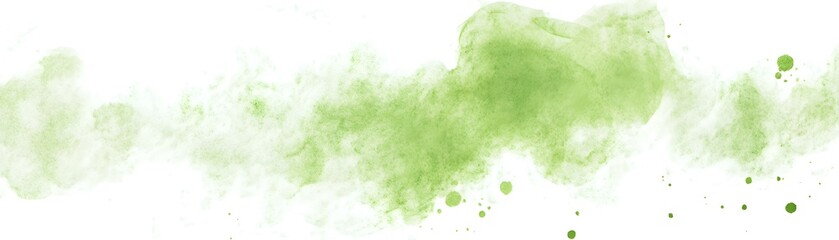A green watercolor texture with splatters and soft edges