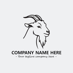 Head of goat illustration black and white for logo company vector image

