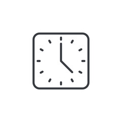Square clock line icon