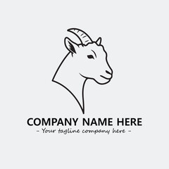 Head of goat illustration black and white for logo company vector image
