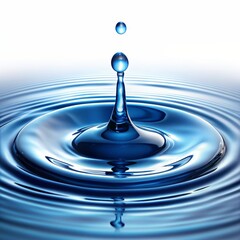 Water Drop Impact, Blue, Ripples, Photography, Liquid,