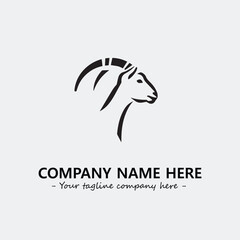 Head of goat illustration black and white for logo company vector image
