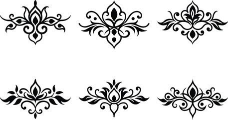 Baroque Swirl Accent ornament set on white background