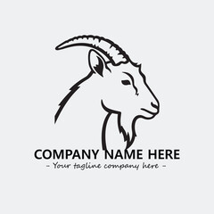 Head of goat illustration black and white for logo company vector image
