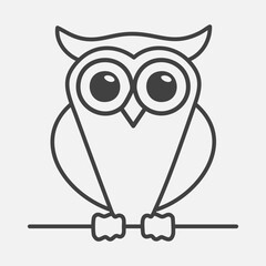 Owl outline style design, designed for web and app. Grey owls bird vector illustration.