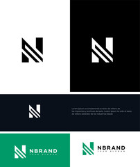 Modern Minimalist N Letter Logo Design Brand Identity
