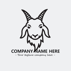 Head of goat illustration black and white for logo company vector image
