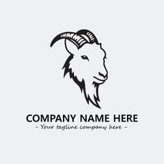 Head of goat illustration black and white for logo company vector image
