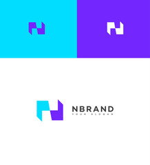 Modern Abstract N Letter Logo Design Brand Identity
