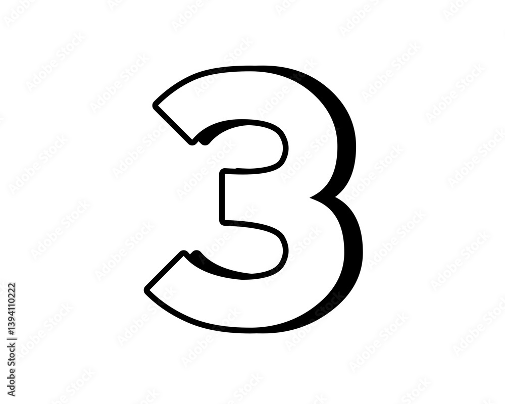Poster number white color sign symbol on transparent background for design elements