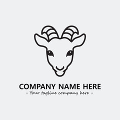 Head of goat illustration black and white for logo company vector image
