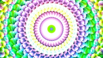 Colorful Radial Mandala with Overlapping Circles