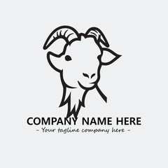Head of goat illustration black and white for logo company vector image
