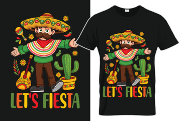 Lets Fiesta Mexican Fiesta Cinco de Mayo TShirt Design