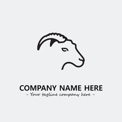 Head of goat illustration black and white for logo company vector image
