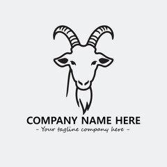 Head of goat illustration black and white for logo company vector image
