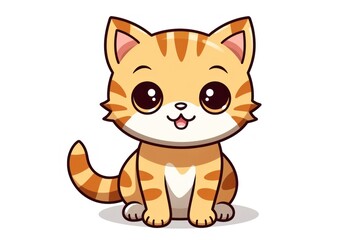 Fototapeta premium Tabby cat cartoon animal mammal.