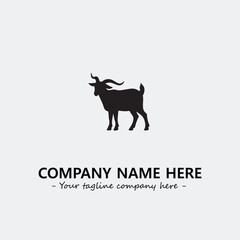 Head of goat illustration black and white for logo company vector image
