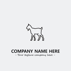 Head of goat illustration black and white for logo company vector image
