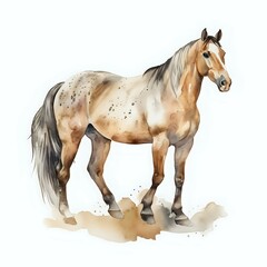 Obraz premium Watercolor horse isolated on white background