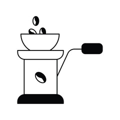 coffee grinder glyph outline icon with white background vector stock illustration
