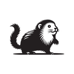 Lemming Silhouette - minimalist lemming vector - Illustration of lemming.