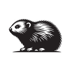 Lemming Silhouette - minimalist lemming vector - Illustration of lemming.