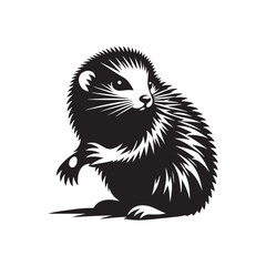 Lemming Silhouette - minimalist lemming vector - Illustration of lemming.