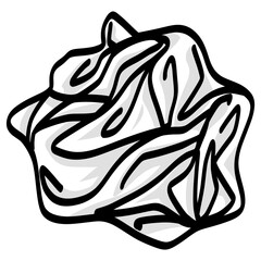 Crumpled Paper Ball Illustration Icon