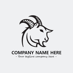 Head of goat illustration black and white for logo company vector image

