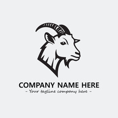 Head of goat illustration black and white for logo company vector image
