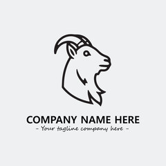Head of goat illustration black and white for logo company vector image
