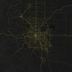 Denver, Colorado, United States Road Map 