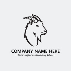 Head of goat illustration black and white for logo company vector image
