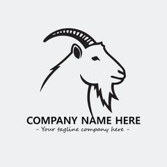 Head of goat illustration black and white for logo company vector image
