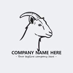 Head of goat illustration black and white for logo company vector image
