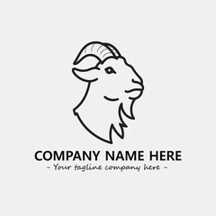 Head of goat illustration black and white for logo company vector image
