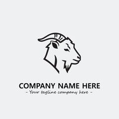 Head of goat illustration black and white for logo company vector image
