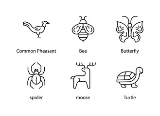 Farm & Pet Animal Icon Set Vector Icon Stock Illustration