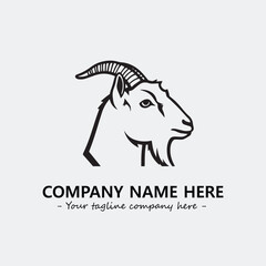 Head of goat illustration black and white for logo company vector image
