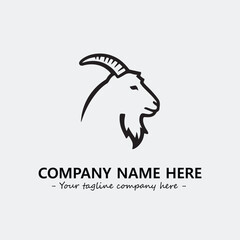 Head of goat illustration black and white for logo company vector image
