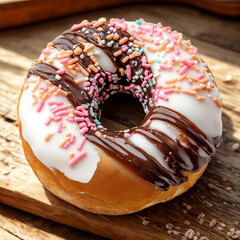 chocolate cake with icing sugar